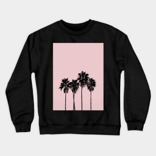 Tropical landscape palms, Pink, Nature print Crewneck Sweatshirt